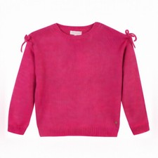 pull neuf lili gaufrette 6 ans  rose petits noeuds brille  16% mohair laine**