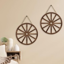 Roues De Chariot En Bois, 2 Pièces, Artisanat Créatif Suspendu Pour Les