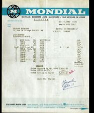 LYON (69) BEDDING FACTORY / MATTRESS BOX BEDS ""WORLD"" invoice in 1967