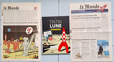 TINTIN ET LA LUNE + "LE MONDE avec le supplément " ÉDITIONS MOULINSART 2009 HER