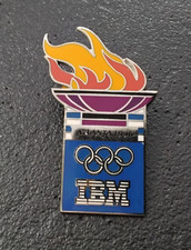 Pin’s Sport Olympic Flame Atlanta 96 IBM Computer VGC Rare (743)
