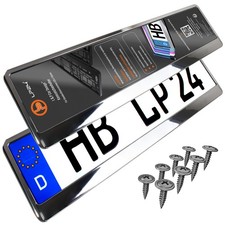 Support De Plaque D'Immatriculation Auto Chromé 2 Pièces