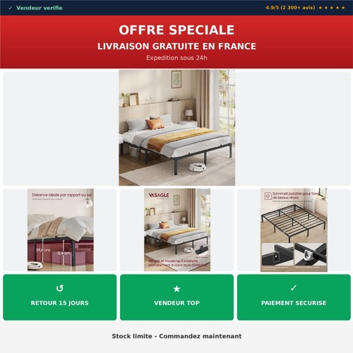 Vasagle cadre lit 160 200 - de,
