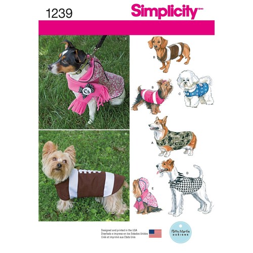 Simplicity 1239 chien manteaux - simplicity,