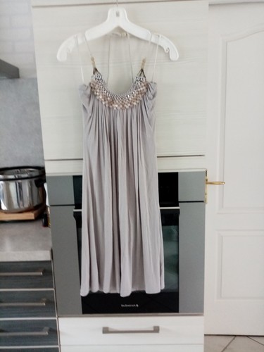 Robe soirée encolure - , perle