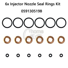 6x Injector Nozzle Seal Rings Kit For Audi A3 A4 VW Bora Caddy Eos 059130519B