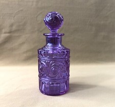 Purple Crystal Perfume Bottle Signed BACCARAT Model RUSSIAN MOLDING 20.5cm