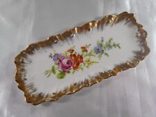 GORGEOUS SAXONY GERMANY PORCELAIN FLORAL POCKET EMPTY TRAY 