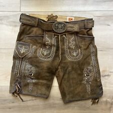 Country Maddox Trachten Lederhose Brown Leather Shorts 46