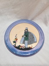 Vintage Noritake Porcelain Art Deco Lustre Ware Man Checkered Cape Flower Plate