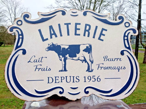 Plaque métal laiterie depuis - métal,