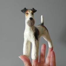 Vintage Wire Haired Fox Terrier Dog Figurine West German Retro Decor