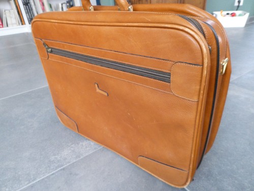 Valise ancienne lancel cuir - valise,