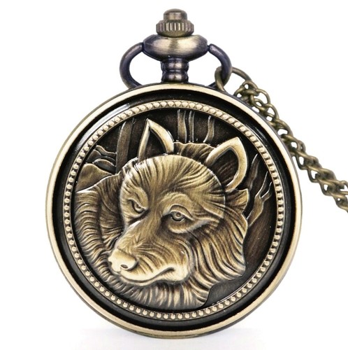 Montre gousset loup chien - loup, chien-loup