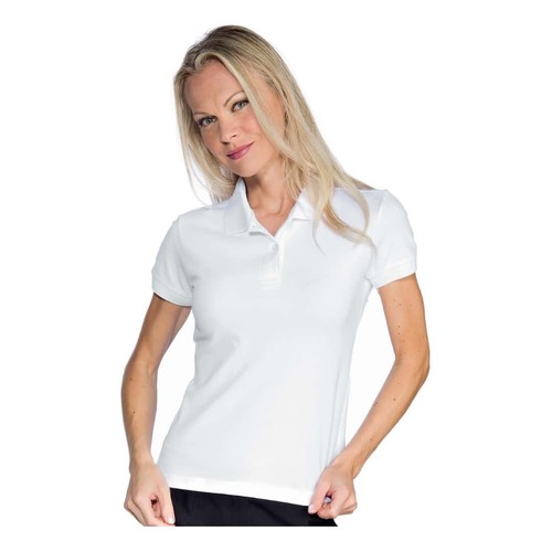 Polo femme stretch blanc - polo,