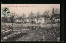 Old postcard Basse-Indre, view of the quay 1908 