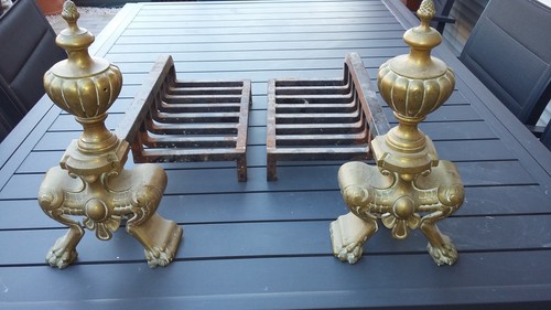 Rare paire anciens chenets - rare,