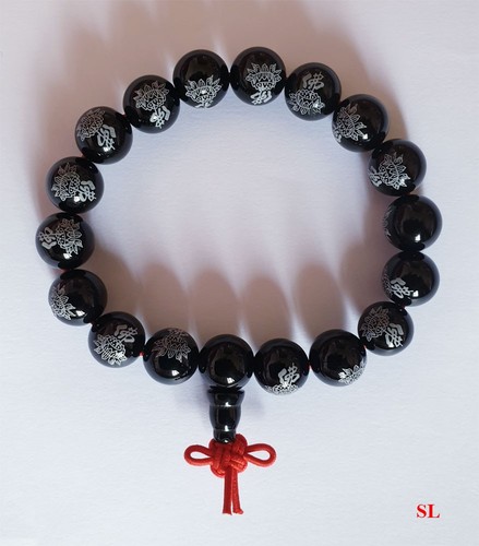 Bracelet pierre agate - , noir