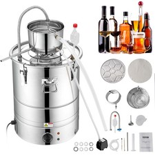 VEVOR Distillateur Alambic Chaudière à Spiritueux Inox 30 L Distiller Whisky Eau