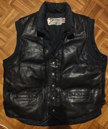 Schott gilet cuir noir - , homme
