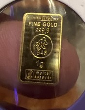Rarest Of Rare - 1 Gram Gold Bar - Heimerle & Meule - 1 Gram .9999 Pure Gold