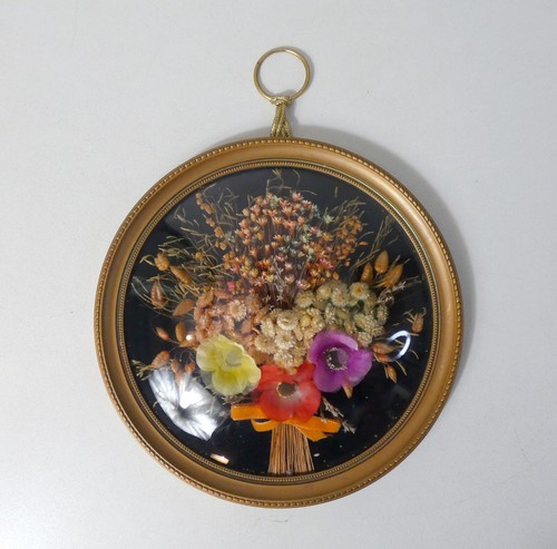 Cadre verre bombé fleurs - en,