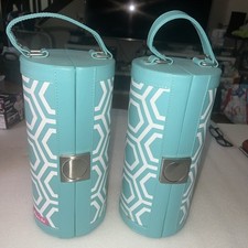 TWO Authentic Origami Owl Mobile Jewelry Bar Teal Travel Case Rare