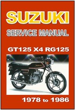 SUZUKI Workshop Manual GT125 X4 RG125 1979 1980 1981 1982 1983 1984 1985 1986