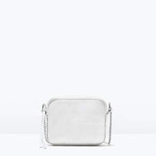 ZARA WHITE LEATHER MESSENGER
