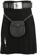 Écossais Hommes Kilt Noir