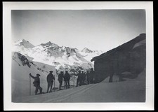 old photo Alps approx. de Tignes group of Alpine Hunters. circa 1900