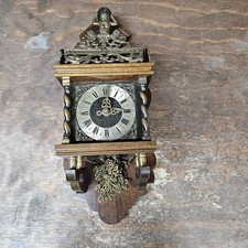 Vintage Dutch Wuba FOR PARTS ONLY Warmink ATLAS Wall Clock 8 Day Chiming 