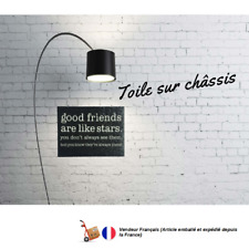 Cadre Toile Sur Chassis Bois Citation Amitié Toile Coton 25x19 Idee Cadeau Deco