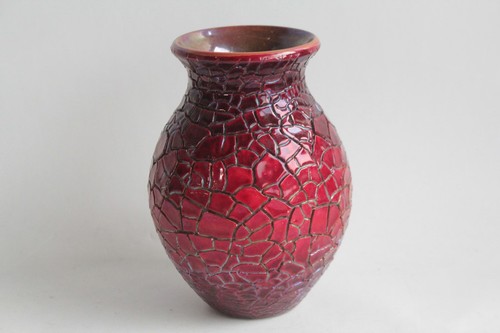 Vase craquelé rouge gabriella - vase,