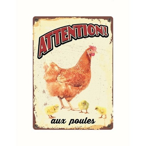 Plaque vintage attention - plaque,