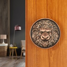 10.2cm Zinc Lion Principal Poignée de Porte pour Toutes Les Paquet 1 Cuivre