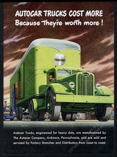 1947 Autocar green semi truck