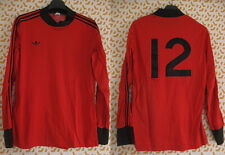 Maillot Adidas Ventex Manche longue rouge noir #12 Vintage 70'S Jersey - S