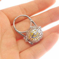 1pc Silver Tone Brass Hollow Chime Bola Ball Harmony Locket Ring Jewelry 36*21mm