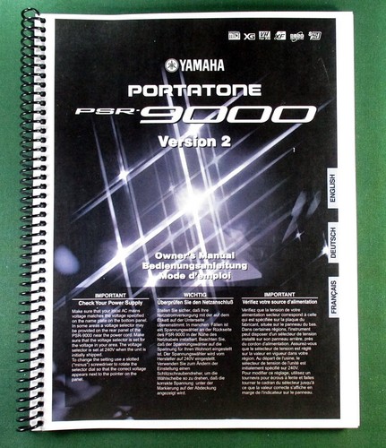 Yamaha psr 9000 instruction - yamaha, psr-9000