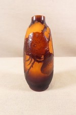 A.DELATTE ANCIEN JOLI PETIT VASE MULTICOUCHE VERRE DECOR FLEURS 1900