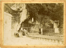 François Cazenave, France, Lourdes, Grotte de la Virge Vintage Citrate Print. 