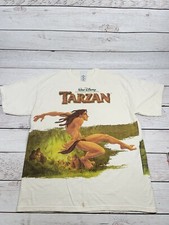 Disney Grail! Vtg Tarzan Movie Promo T Shirt XL 90s  Large Print Vintage V2