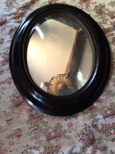 Miroir ovale sous verre - miroir,