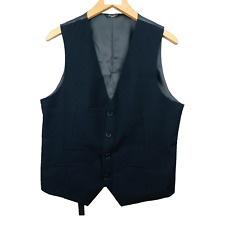 David Saddler Costume Gilet Homme 48 Bleu Boutonné Ajustable Élégant Classique
