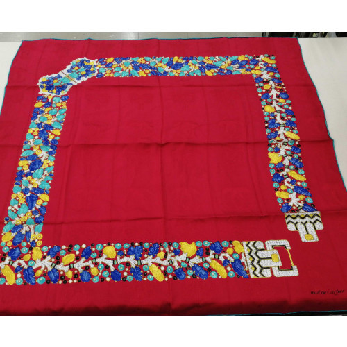 Foulard cartier rouge motif - cartier,