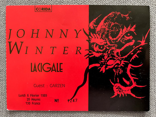 Ticket concert johnny winter - ticket, "johnny