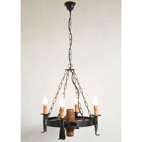Lustre fer forgé bois - bois, en