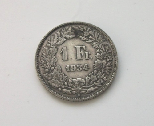 Suisse franc argent - suisse, 1934