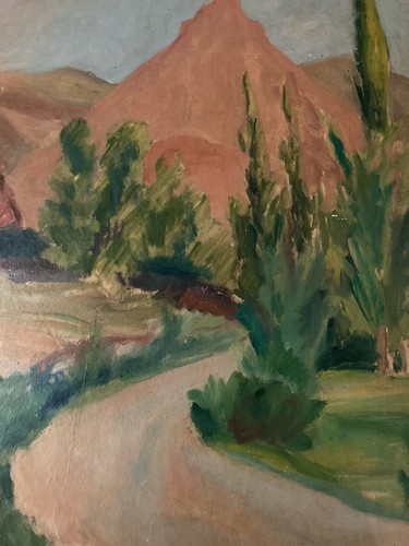 Peinture huile panneau - peinture, carton